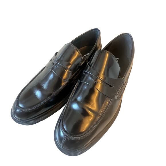 Jack & Jones Black Leather Loafers. NWT. Men’s Size 10 - Picture 1 of 7